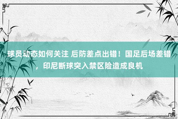 球员动态如何关注 后防差点出错！国足后场差错，印尼断球突入禁区险造成良机