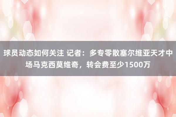 球员动态如何关注 记者：多专零散塞尔维亚天才中场马克西莫维奇，转会费至少1500万