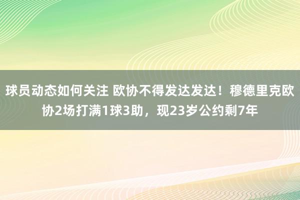 球员动态如何关注 欧协不得发达发达！穆德里克欧协2场打满1球3助，现23岁公约剩7年