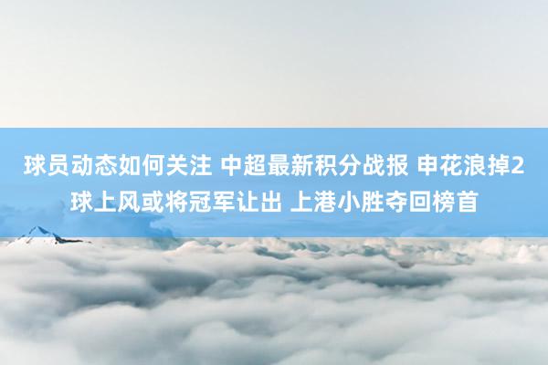 球员动态如何关注 中超最新积分战报 申花浪掉2球上风或将冠军让出 上港小胜夺回榜首