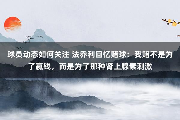 球员动态如何关注 法乔利回忆赌球：我赌不是为了赢钱，而是为了那种肾上腺素刺激