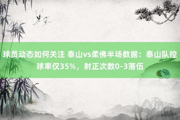 球员动态如何关注 泰山vs柔佛半场数据：泰山队控球率仅35%，射正次数0-3落伍