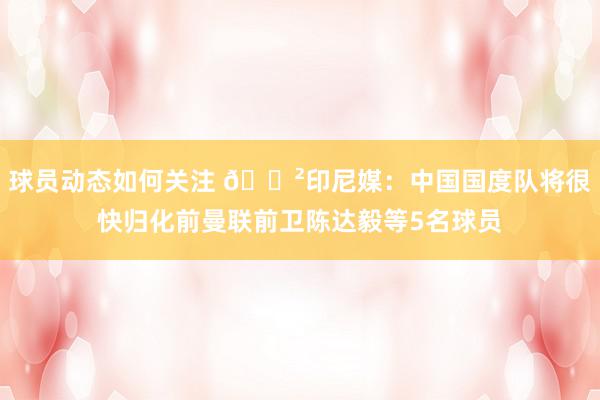 球员动态如何关注 😲印尼媒：中国国度队将很快归化前曼联前卫陈达毅等5名球员