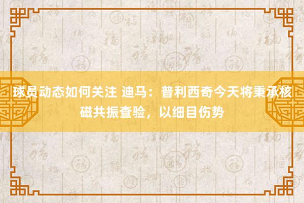 球员动态如何关注 迪马：普利西奇今天将秉承核磁共振查验，以细目伤势