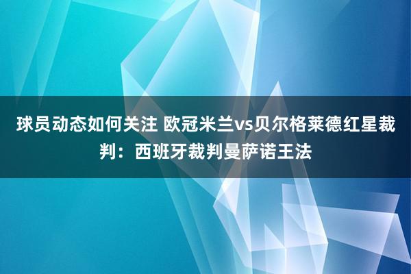 球员动态如何关注 欧冠米兰vs贝尔格莱德红星裁判：西班牙裁判曼萨诺王法