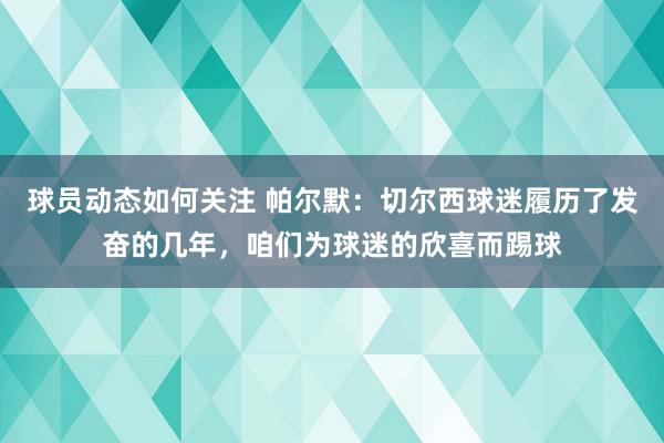 球员动态如何关注 帕尔默：切尔西球迷履历了发奋的几年，咱们为球迷的欣喜而踢球