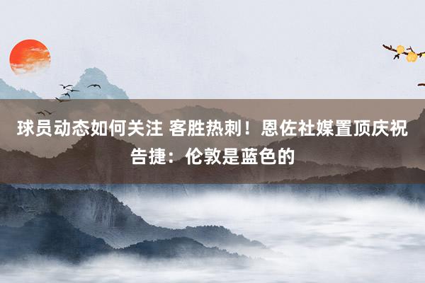 球员动态如何关注 客胜热刺！恩佐社媒置顶庆祝告捷：伦敦是蓝色的