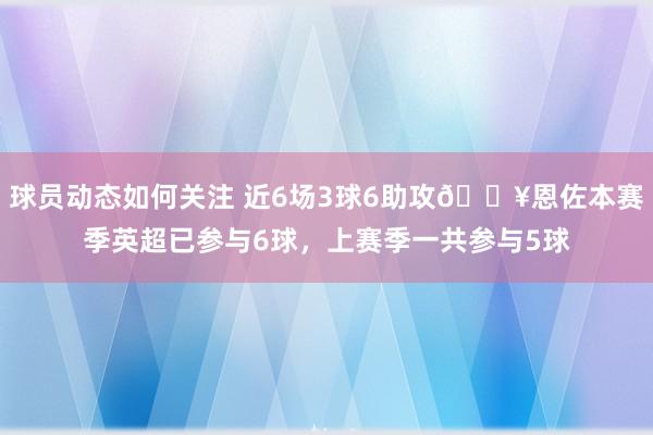 球员动态如何关注 近6场3球6助攻🔥恩佐本赛季英超已参与6球，上赛季一共参与5球