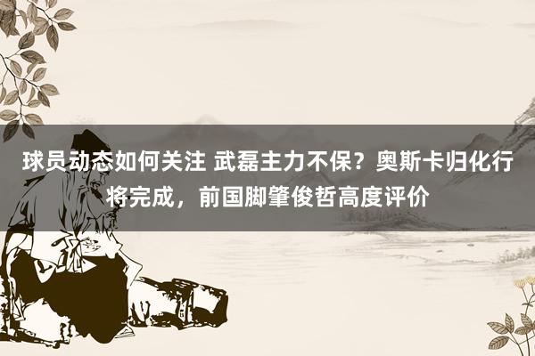 球员动态如何关注 武磊主力不保？奥斯卡归化行将完成，前国脚肇俊哲高度评价